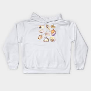 shell set watercolor illustration Kids Hoodie